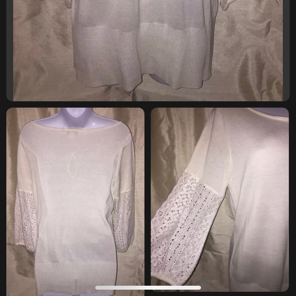 NEW YORK & COMPANY Sweater Lace Sleeve Size M - Picture 4 of 4